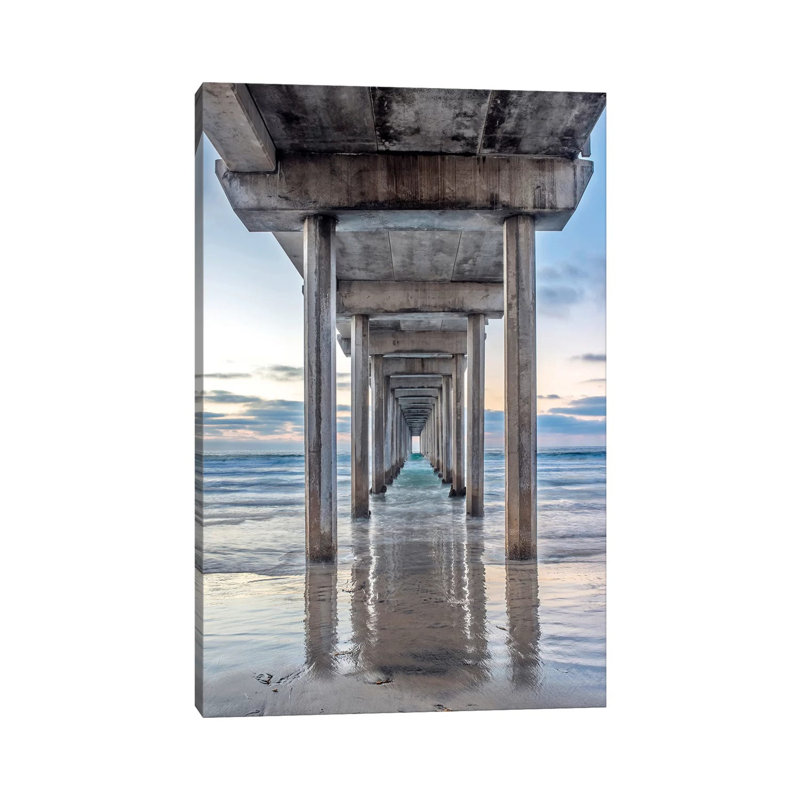 Support Pillars, Ellen Browning Scripps Memorial Pier, La Jolla, San Diego, California, USA by Rob Tilley - Wrapped Canvas Print