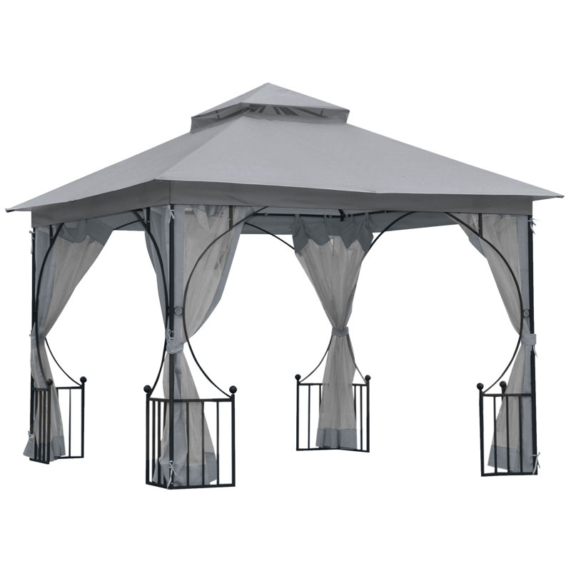 Abbygale 2.95m x 2.95m Metal BBQ Gazebo