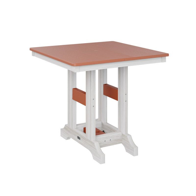 Garden Classic Outdoor Square Dining Table, Seashell, Mango Orange