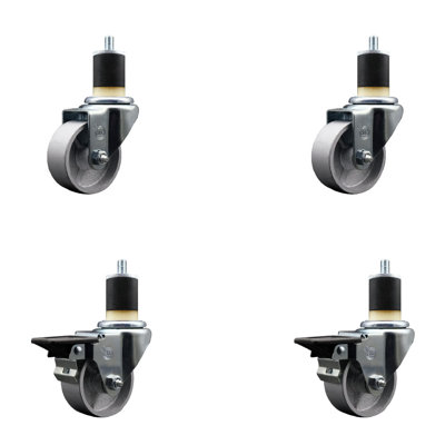 Ensemble de roulettes extensibles semi-pivotantes à 2 roues SCC PLB 3 po x 1-7 / 8 po