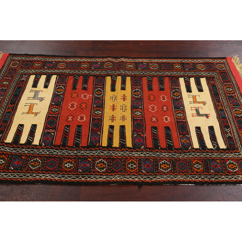 One-of-a-Kind 3'3" X 5'9" New Age Wool Area Rug in