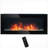 Electric Fireplace, 41.3” Wall-Mounted with Flame Effect, 7 Color LED Lights, 1500W | Black | Metal