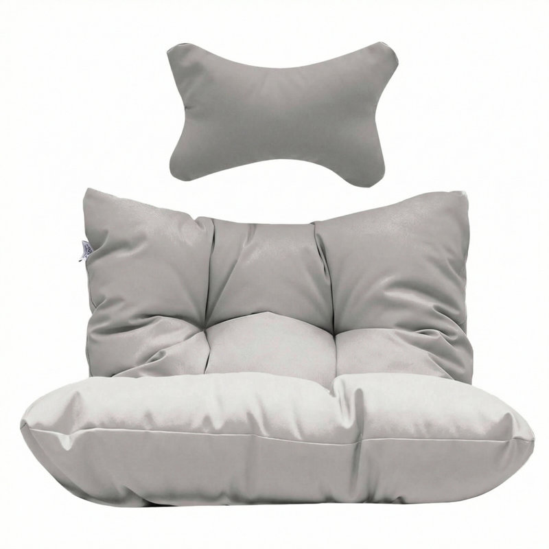 Coussin de siège d'extérieur en polyester, Gris clair