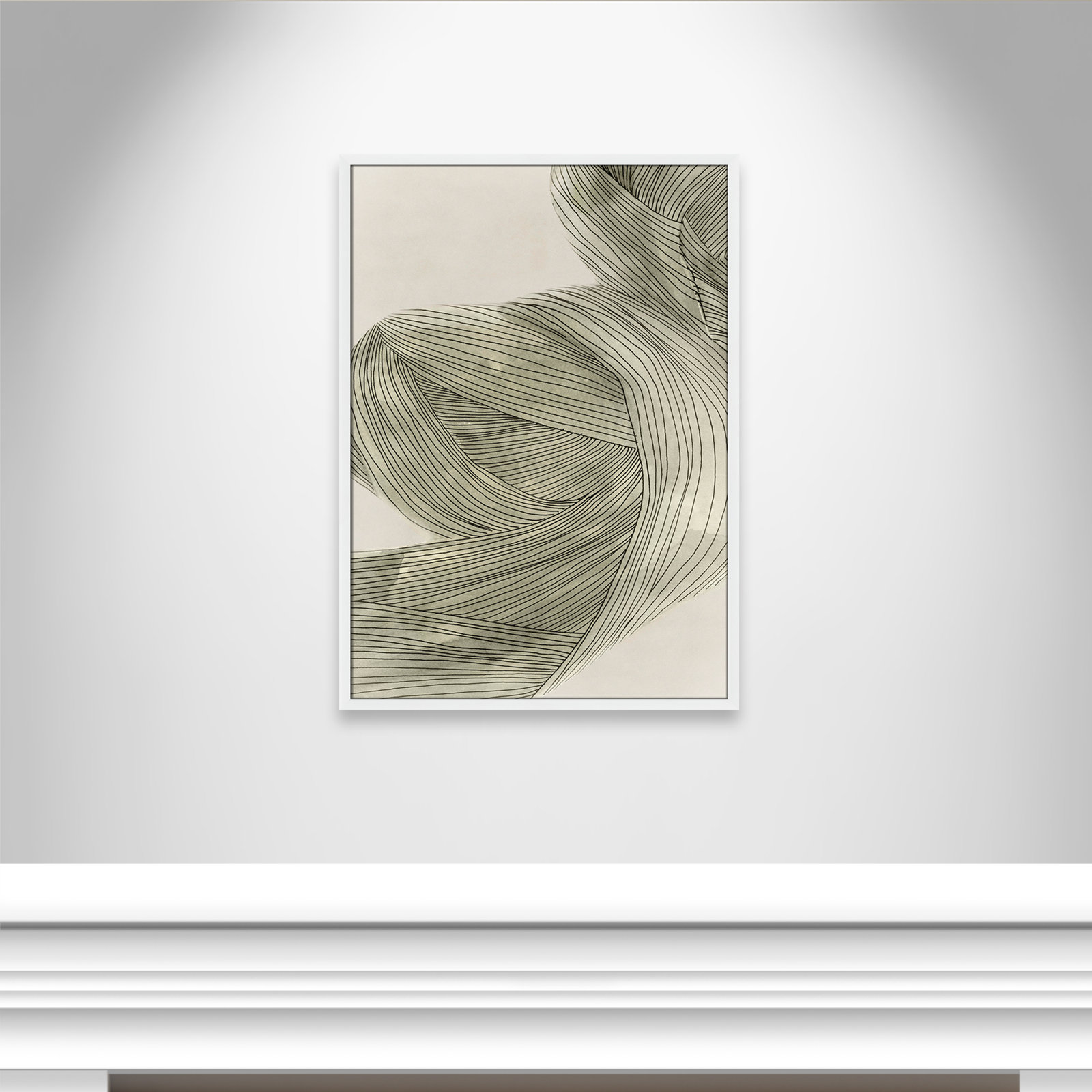 Anelis "Dreaming in Pastel II" Painting, 35.5" H x 25.5" W x 0.75" D, Satin White