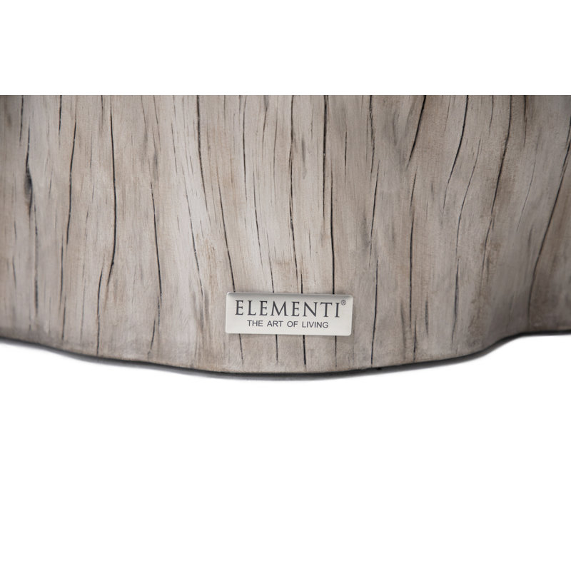 Elementi Home 42" Stump Concrete Coffee Table, Drift Wood