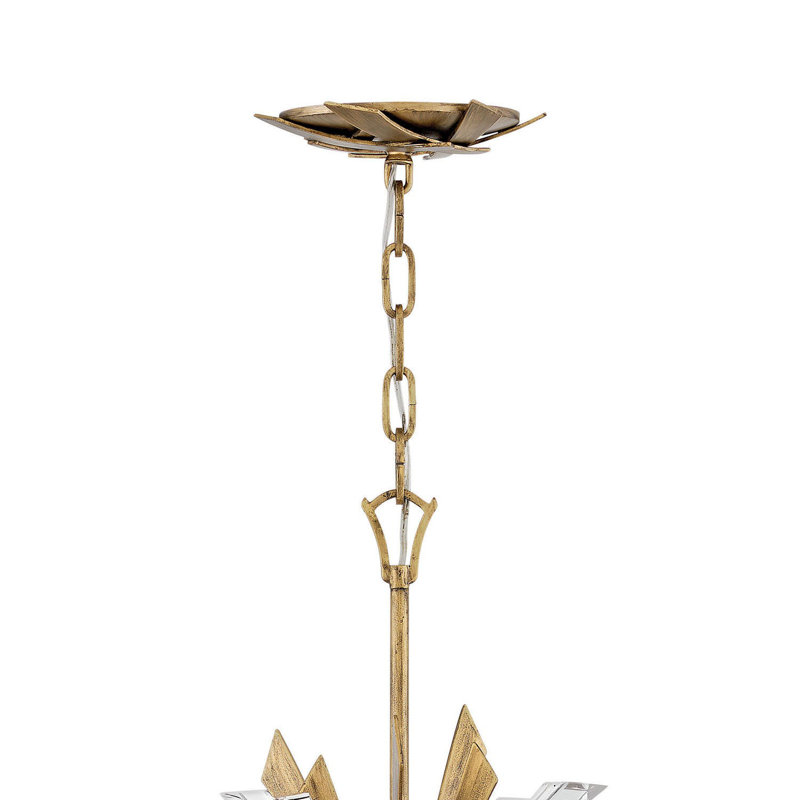 Vida 36" Thirteen-Light Modern Horizontal Hanging Chandelier w/ Crystal Accents, Burnished Gold