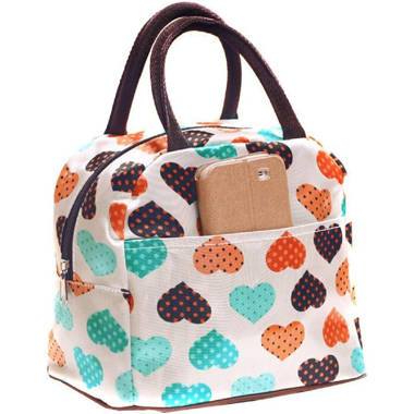 Canvas Bento Bag in Hand Plaid Bag in Hand Small Lunch Box Bag Latitude Run Color: Purple/Blue