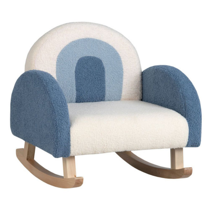 Armenta Kids 9.5'' Rocking Chair and Ottoman, Blue