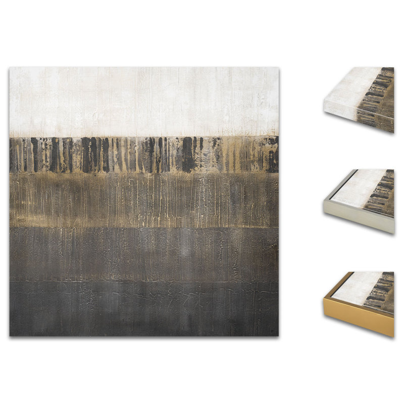 «Metallic Shift 2» par Jennifer Hollack Raboin - peinture sur toile, H 30 po x l 30 po x P 2 po, Toile tendue