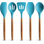 Ensemble d'ustensiles en silicone 5 pièces avec poignées en bois d'acacia Zulay Kitchen 