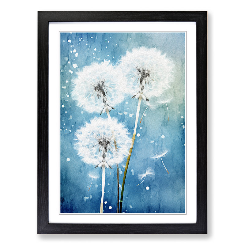 Dandelion Constructivism No.2 - Single Picture Frame Print on Wood, Black Framed, 64cm H x 46cm W