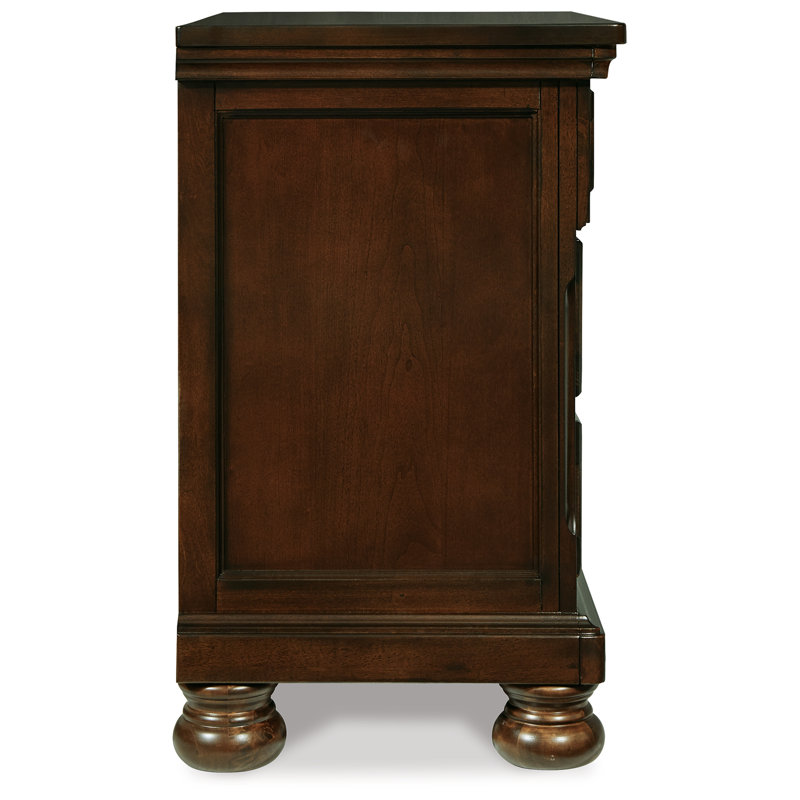 Transitional Rustic Brown Nightstand with Antiqued Hardware