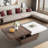 Mohite Modern Square Coffee Table with Rotatable Top, Two Colors Matching and 1 Hidden Storage Space-319303648