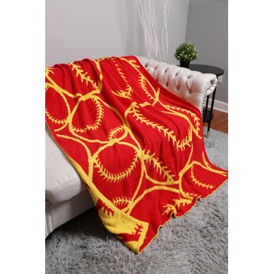 Baseball & Softball Pattern Luxury Soft Throw Blanket - SOFTBALL