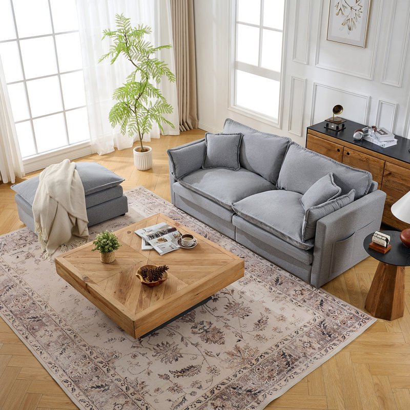 Canapé modulaire moderne 74,6 "pour salon, Gris