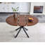 Table de salle à manger extensible ronde (43 po à 54 po) - Table de salle à manger compacte avec pieds en métal robustes, pour petit appartement / salon, table de salle à manger multifonctionnelle de 4 à 6 places