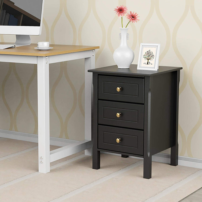 Adrika 40cm W Solid + Manufactured Wood Bedside Table