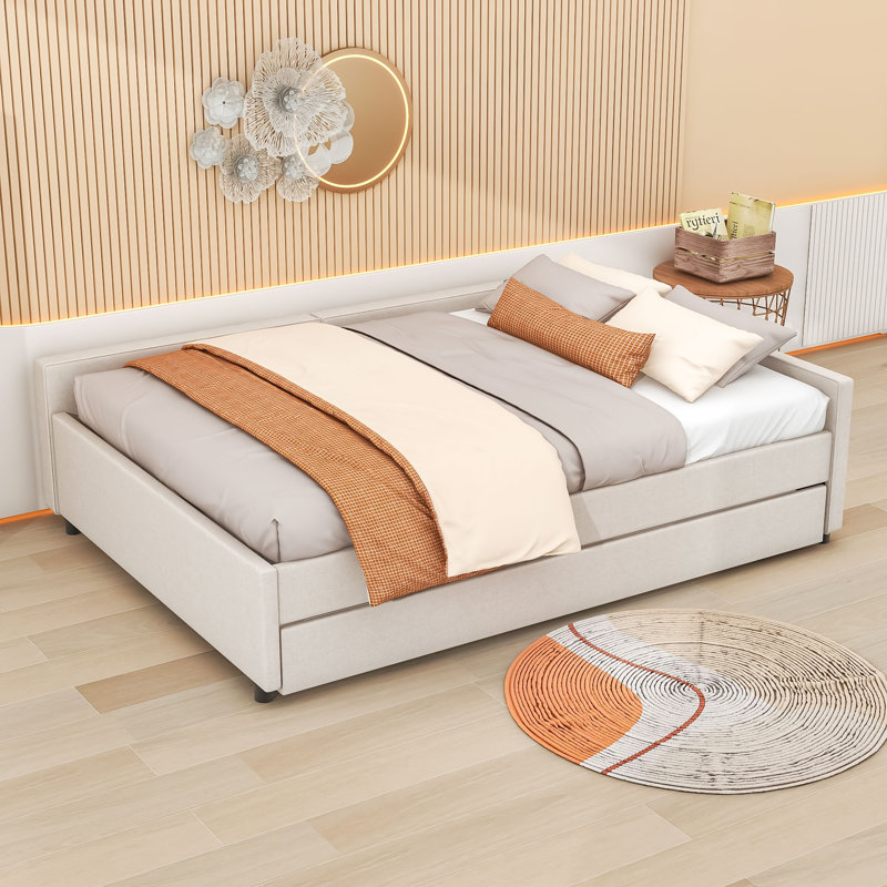 Lit plateforme tapissier Bertrad, Grand