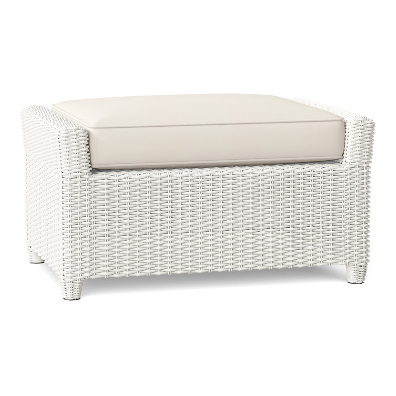 Sag Harbor Outdoor Ottoman, Canvas Canvas Sunbrella® Canvas, Classic White