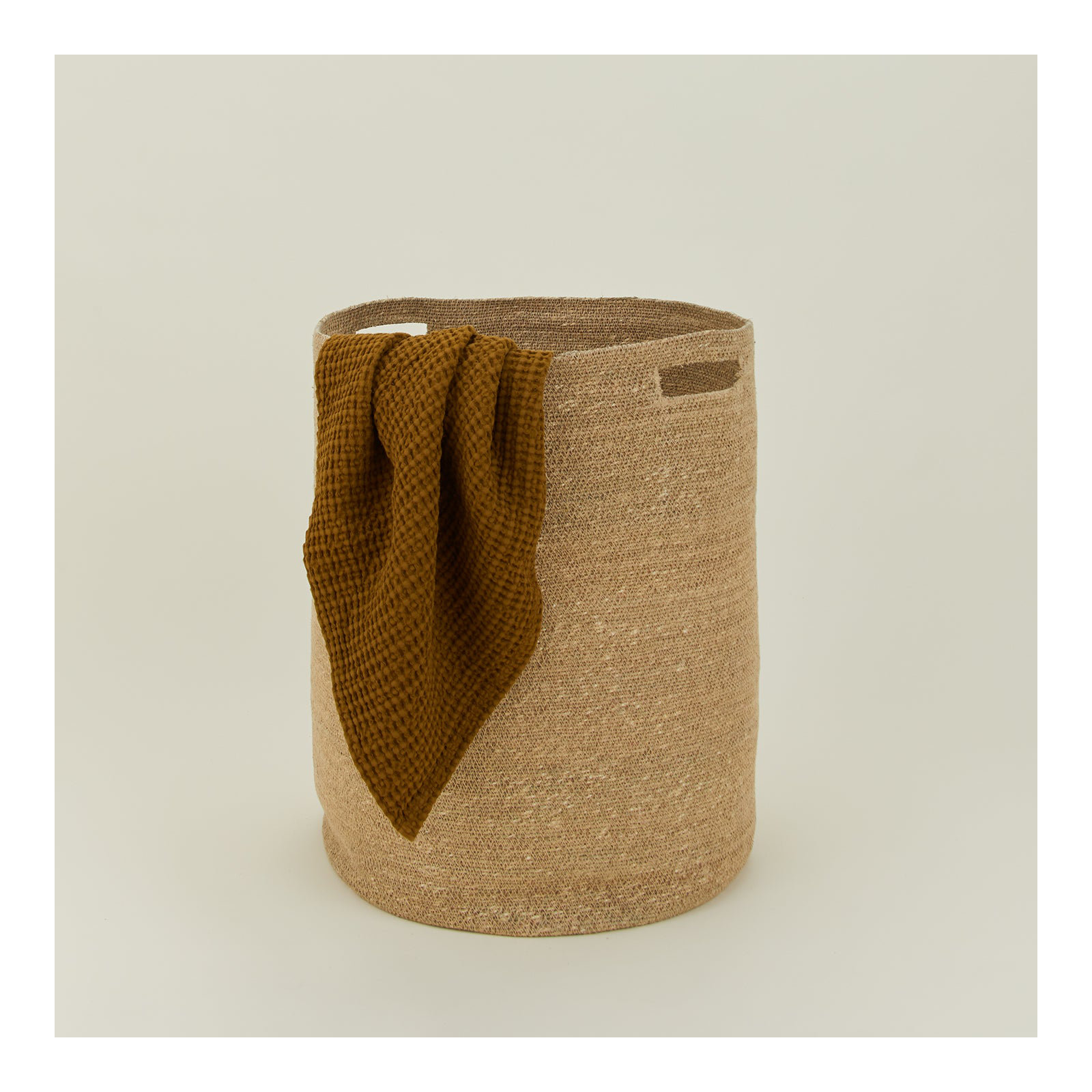 Laundry Hamper with Handles, Natural