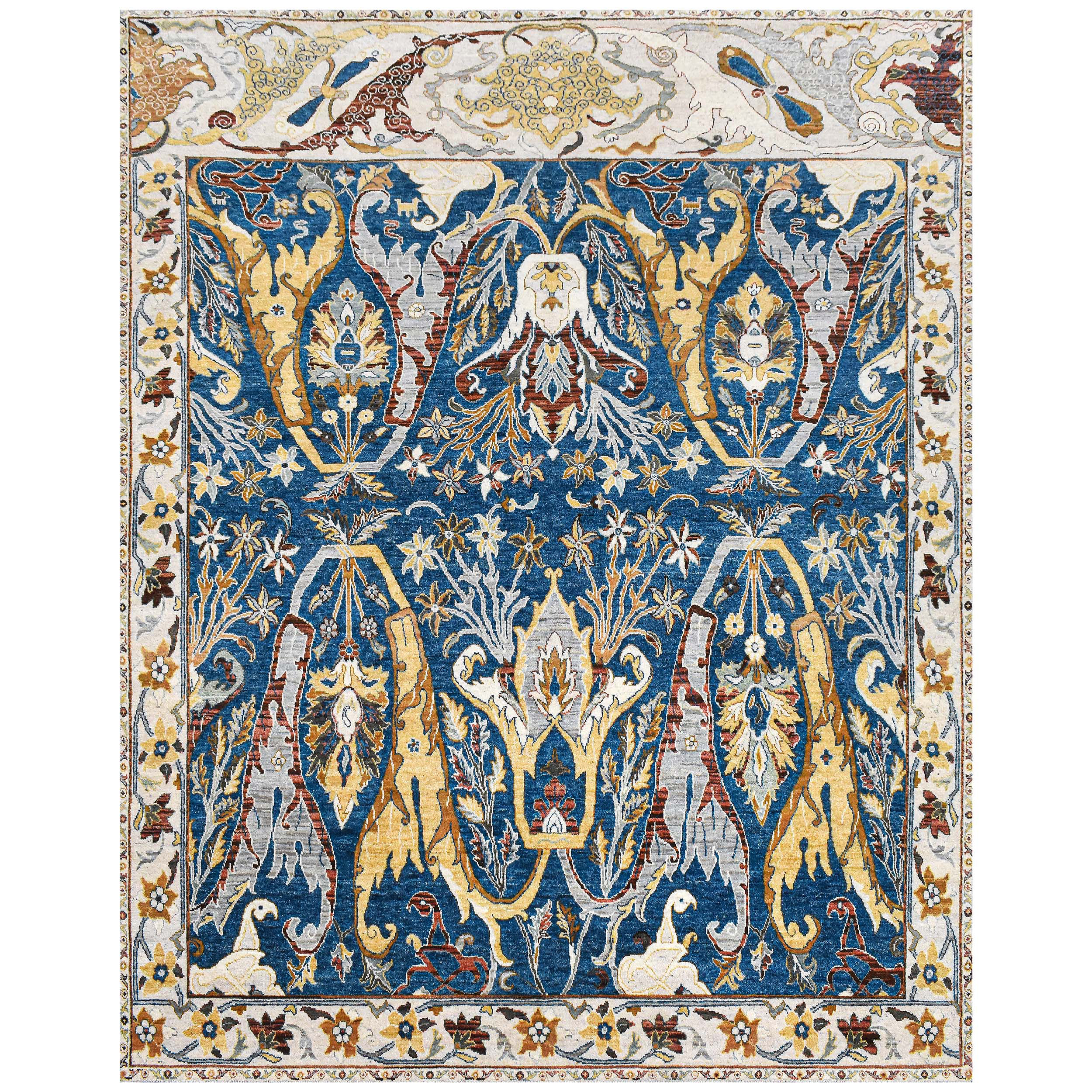 Bokara Rug Co., Inc. Rectangle Floral Hand-Knotted Wool Area Rug in ...