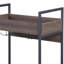 Chariot de cuisine en noyer et noir avec 2 tablettes, porte-gobelet, fabrication, mobile pour le coin repas, surface