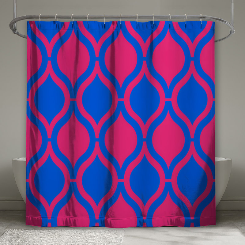 Rideaux de douche rose et bleu, 70in W x 84in H