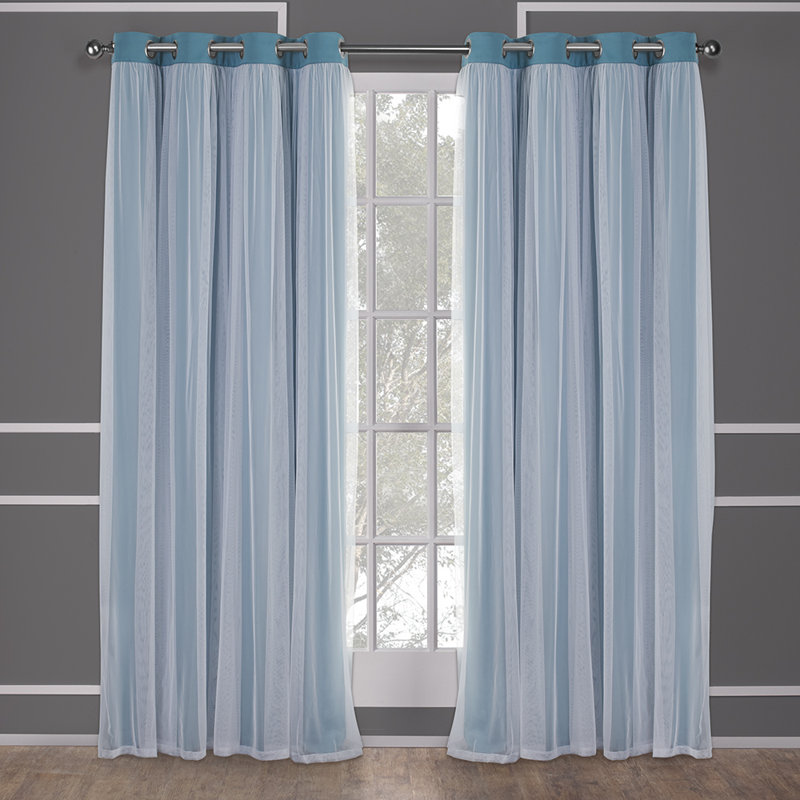 Nunley Room Darkening Curtain Pair, Turquoise, 52" W x 120" L