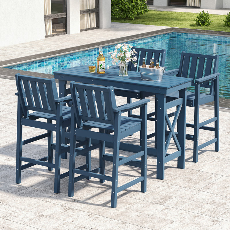 Tabouret de bar 5 pièces Monticello, Navy Blue