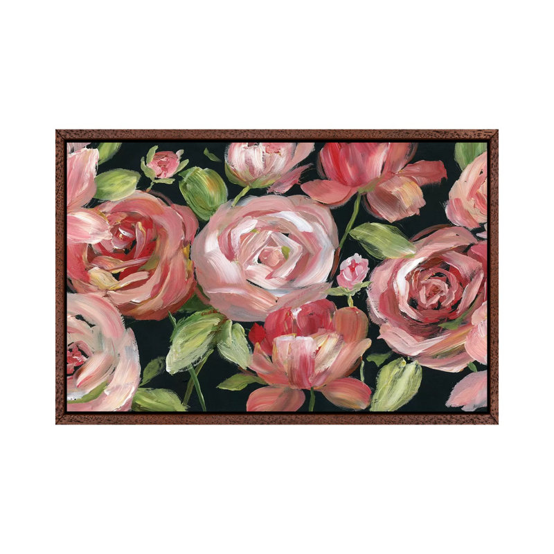 Red Velvet by Nan - Painting on Canvas, 101.6 cm H x 66.04 cm W, Classic Brown Wood Framed