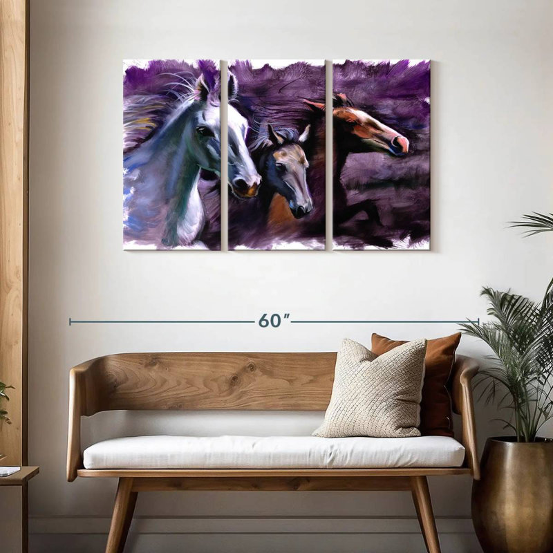 Brampt 3 Horses, 28" H x 45" W