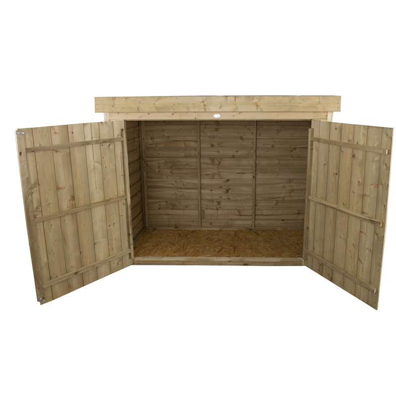 6 Ft. W x 3 Ft. D Overlap Pent Bike Shed, With Installation
