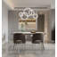 8-Light Chrome Dimmable LED chandelier With Clear Crystal Accents