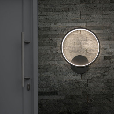 Celsa Matte Black 30cm H No Power Source Required / Manual Integrated LED Outdoor Sconce