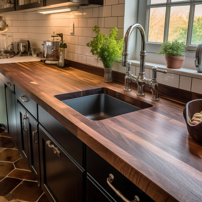 24.75'' Walnut Wood Peel and Stick Backsplash