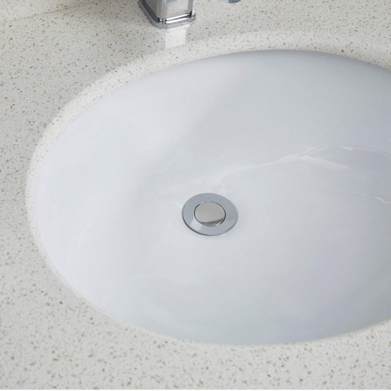 Lavabo ovale blanc Ã  encastrer avec trop-plein
