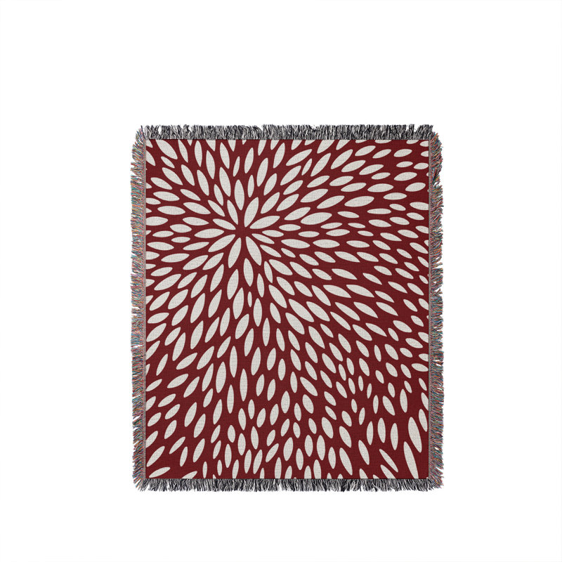 Jeté en coton Addy, 50x60, Rouge