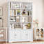72.8" H x 47.2" W Mid-Century Modern Wood Bookcase with 4 Doors, Double Row Library Storage-651266367
