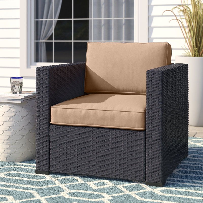 Chaise de patio avec coussins Arbedella, Moka