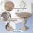 30" Ramani Antique Round Wood Table, Distressed Design, Rustic Style