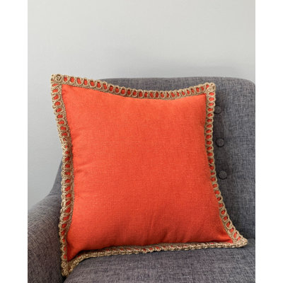 Coussin en jute avec insert ivoire