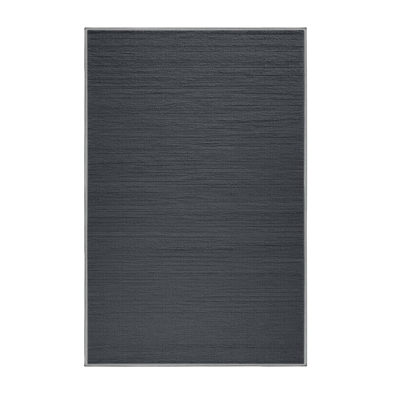 Machine Washable Solid Gray Area Rug, Rectangle 2' x 3'