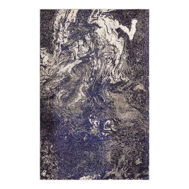 Ansela Washable Abstract Indoor Rug, Rectangle 5'3" x 8'