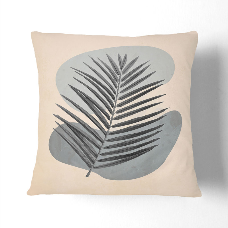 Botanical Rock Composition Square Throw Cushion, 55cm H x 55cm W x 20cm D, Black