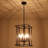 6 - Light Dimmable Lantern Rectangle Chandelier-799061082