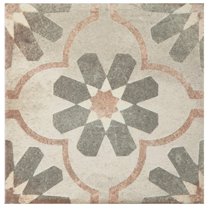 D'Anticatto Decor Florence 9" x 9" Porcelain Patterned Wall & Floor Tile