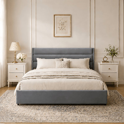 Brezzy Upholstered Storage Bed with Wingback
