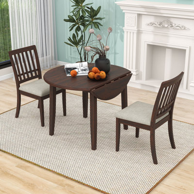 Dining Table Set with 2 Upholstered Chairs
