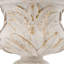 Urne en magnésium 10,2 x 10,2 x 16,9 po avec finition blanche antique et détails sculptés