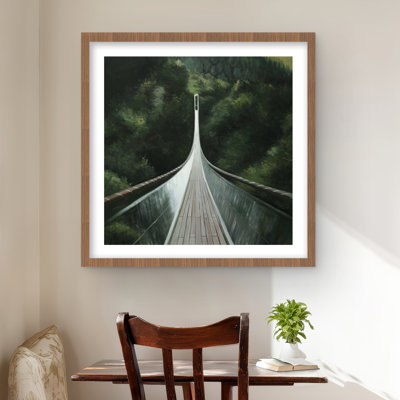 Steep Bridge - Green Framed Matted Print for Home Decor